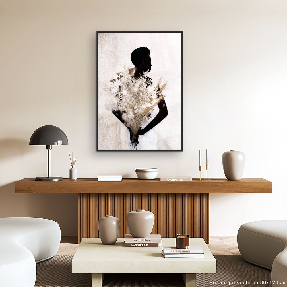 Tableau Silhouette florale élégante