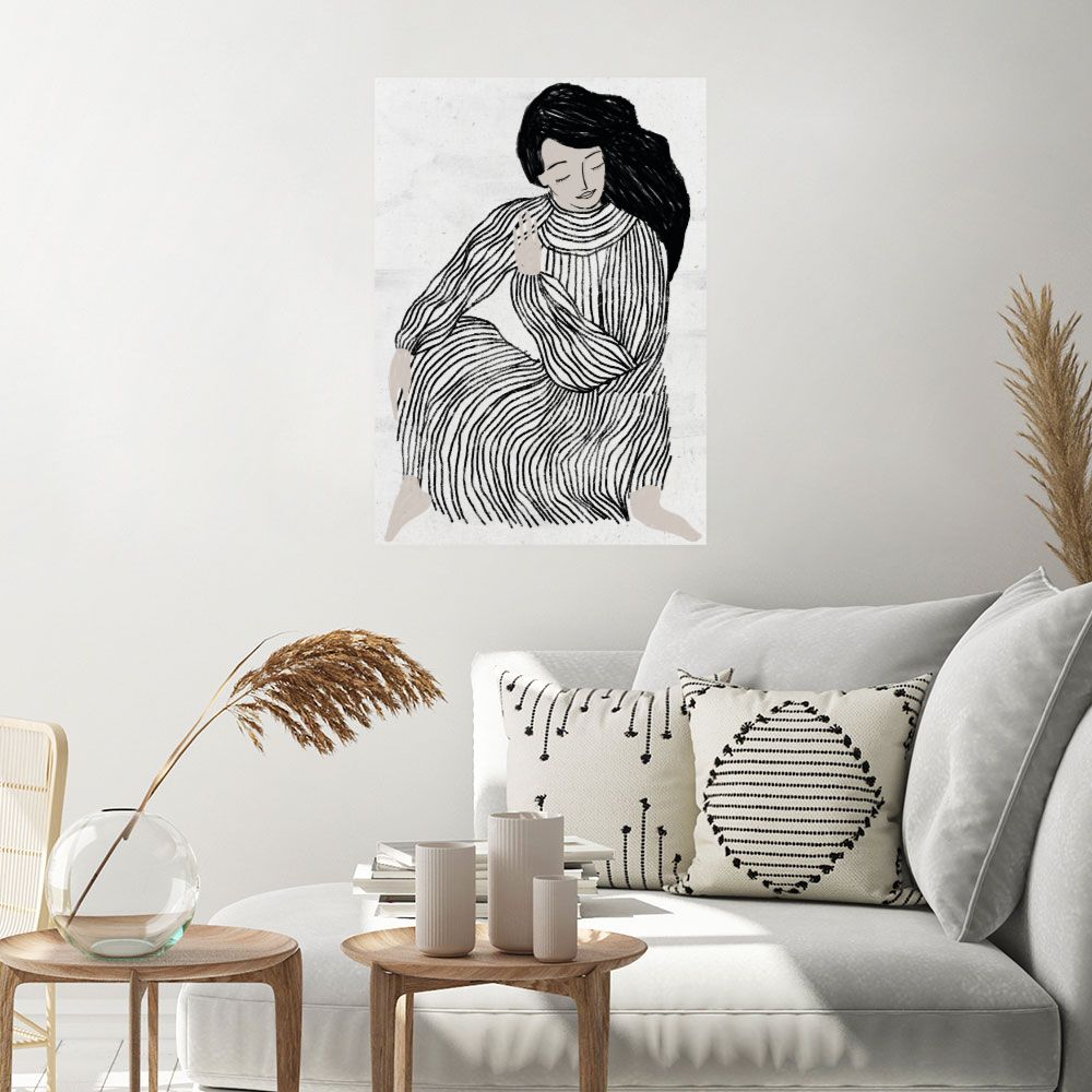 Affiche Sérénité en noir et blanc