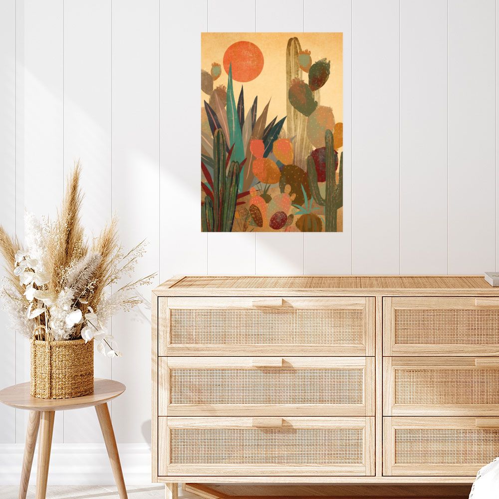 Affiche Cactus désertique vibrant