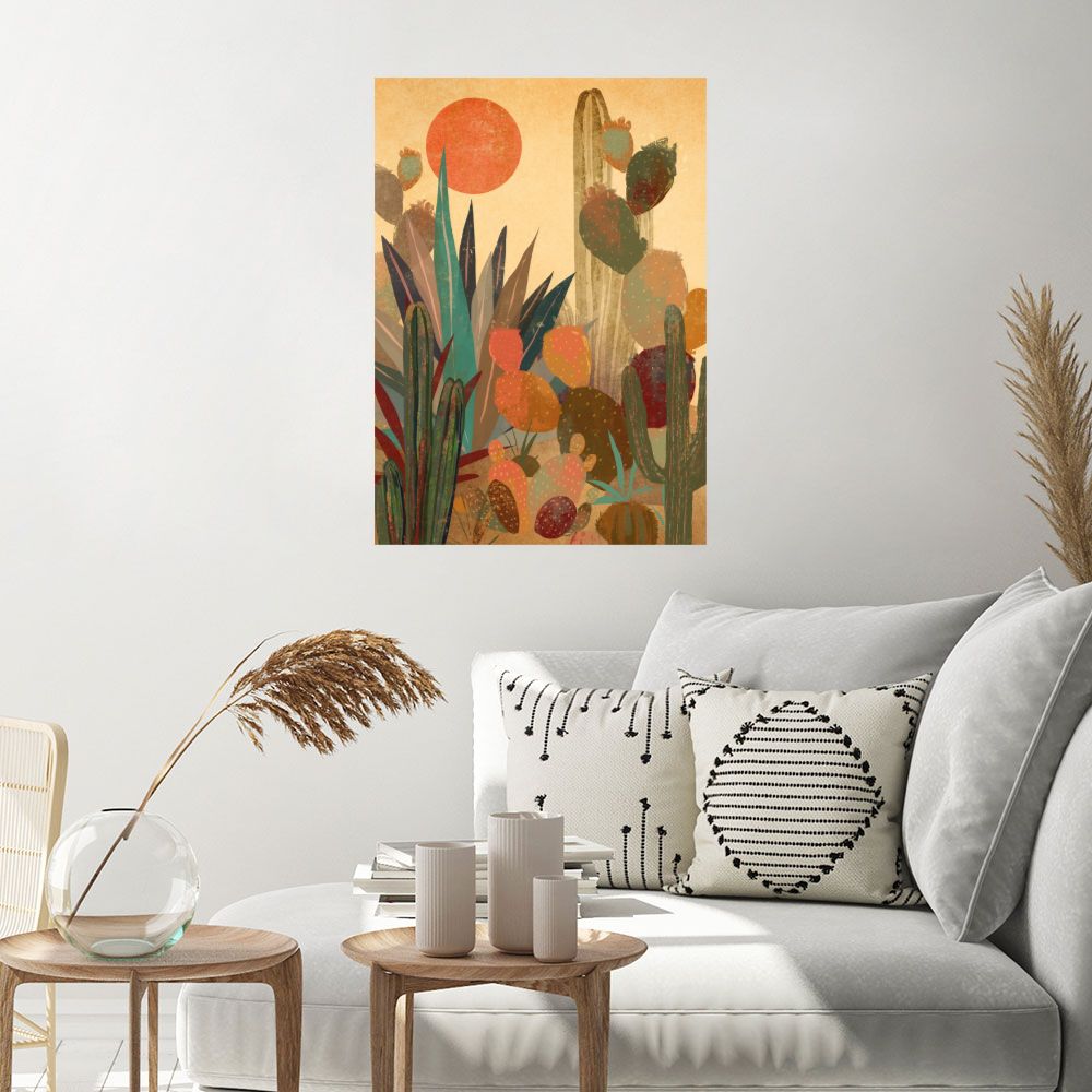 Affiche Cactus désertique vibrant