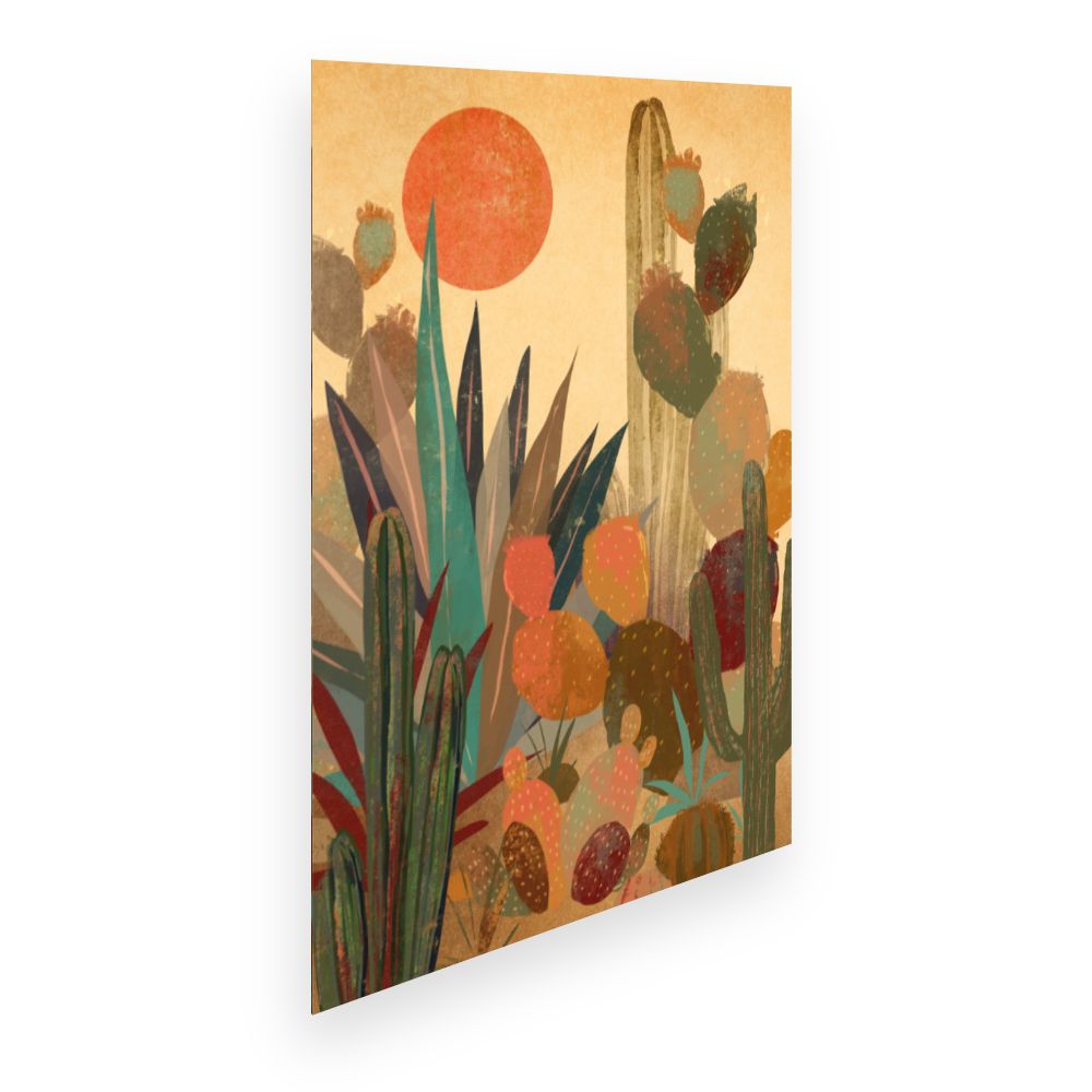 Affiche Cactus désertique vibrant