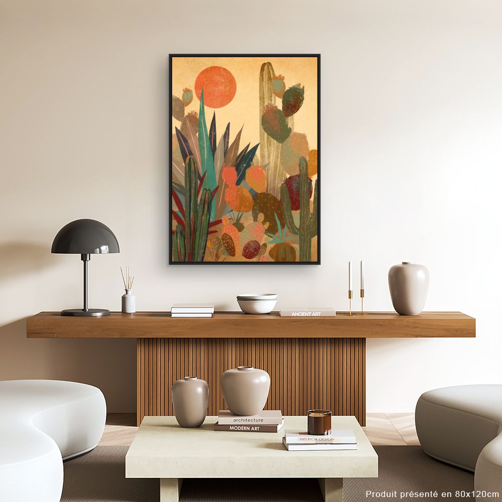 Tableau Cactus et désert