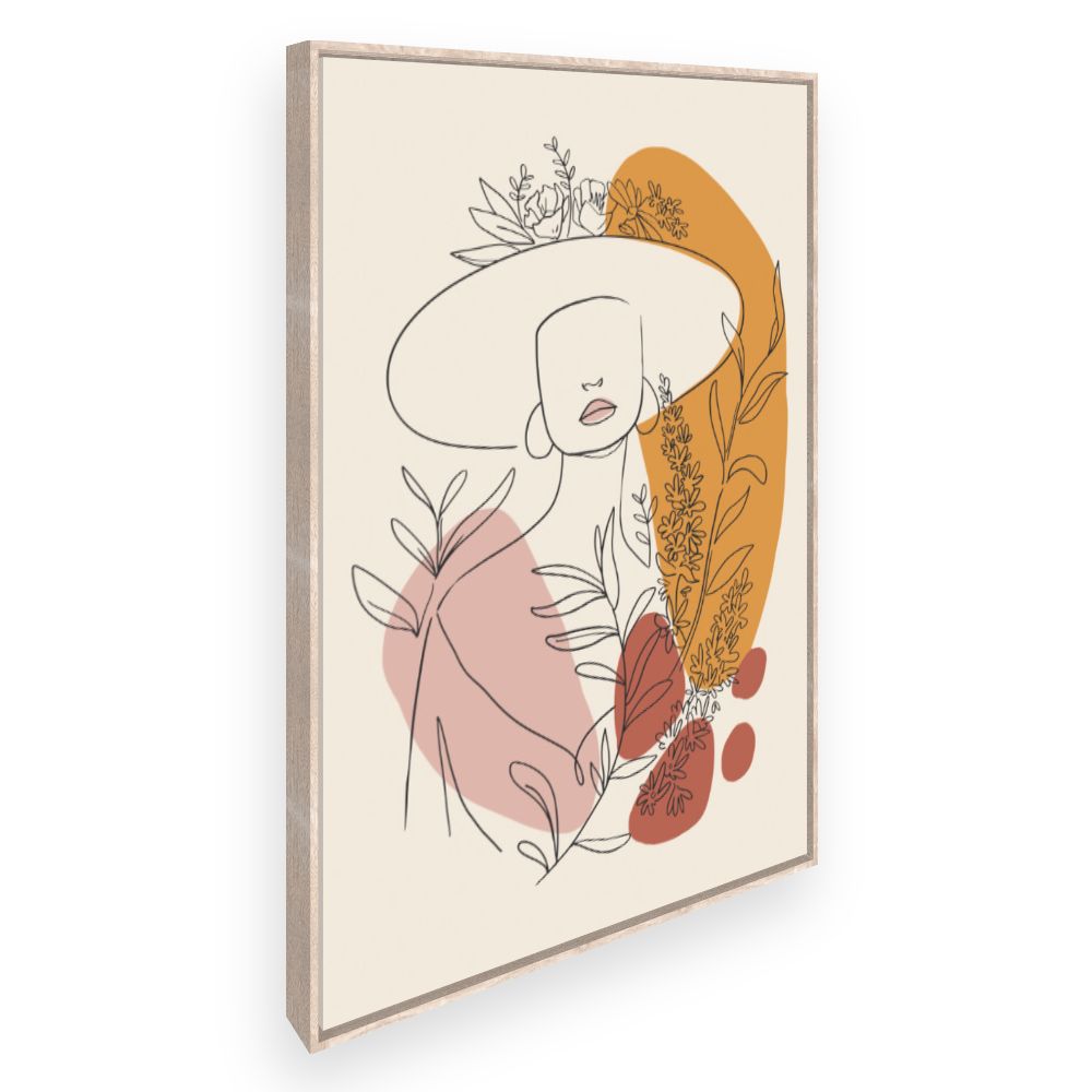 Toile Portrait floral chic