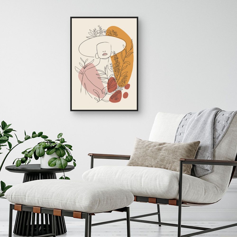 Tableau Portrait floral chic