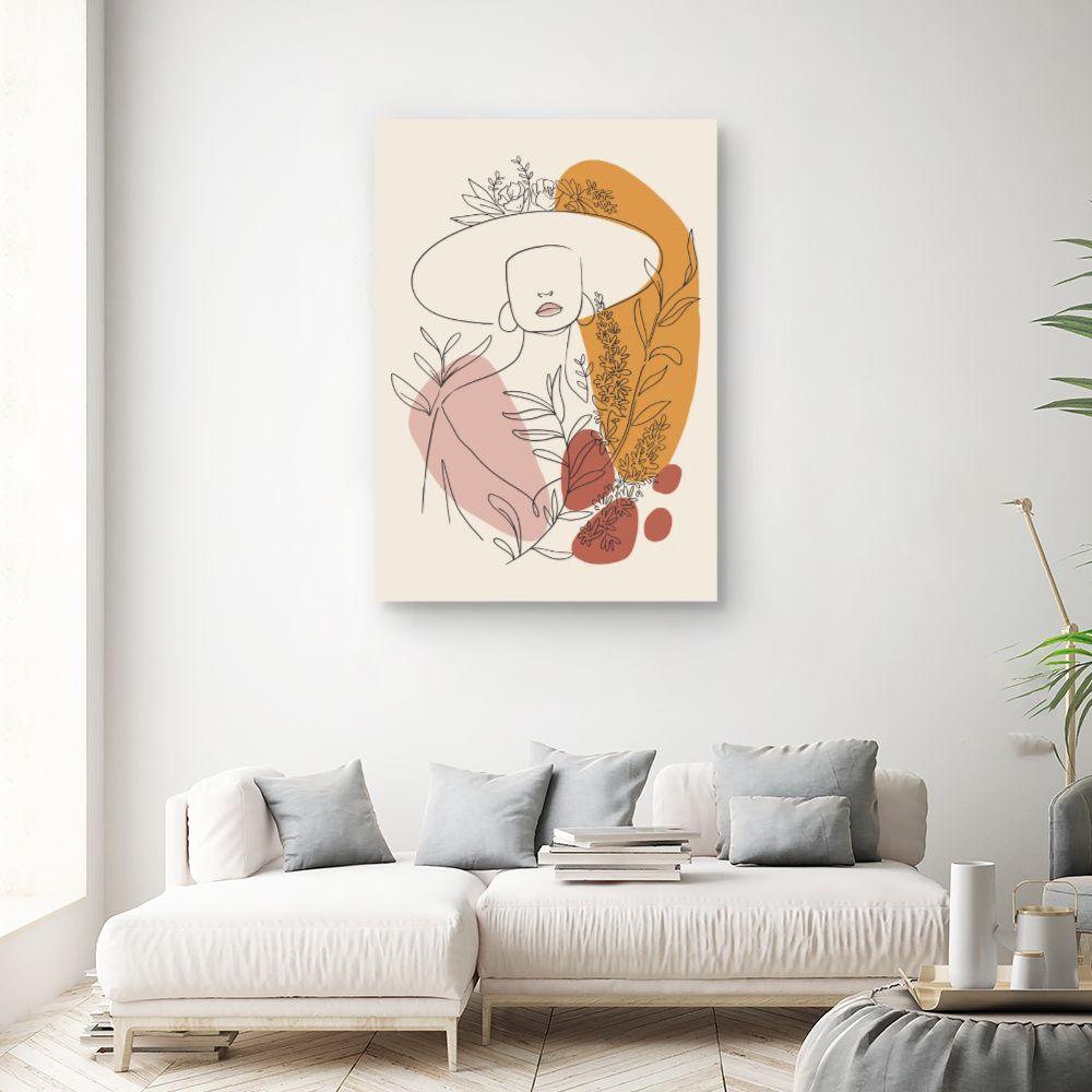 Tableau Portrait floral chic