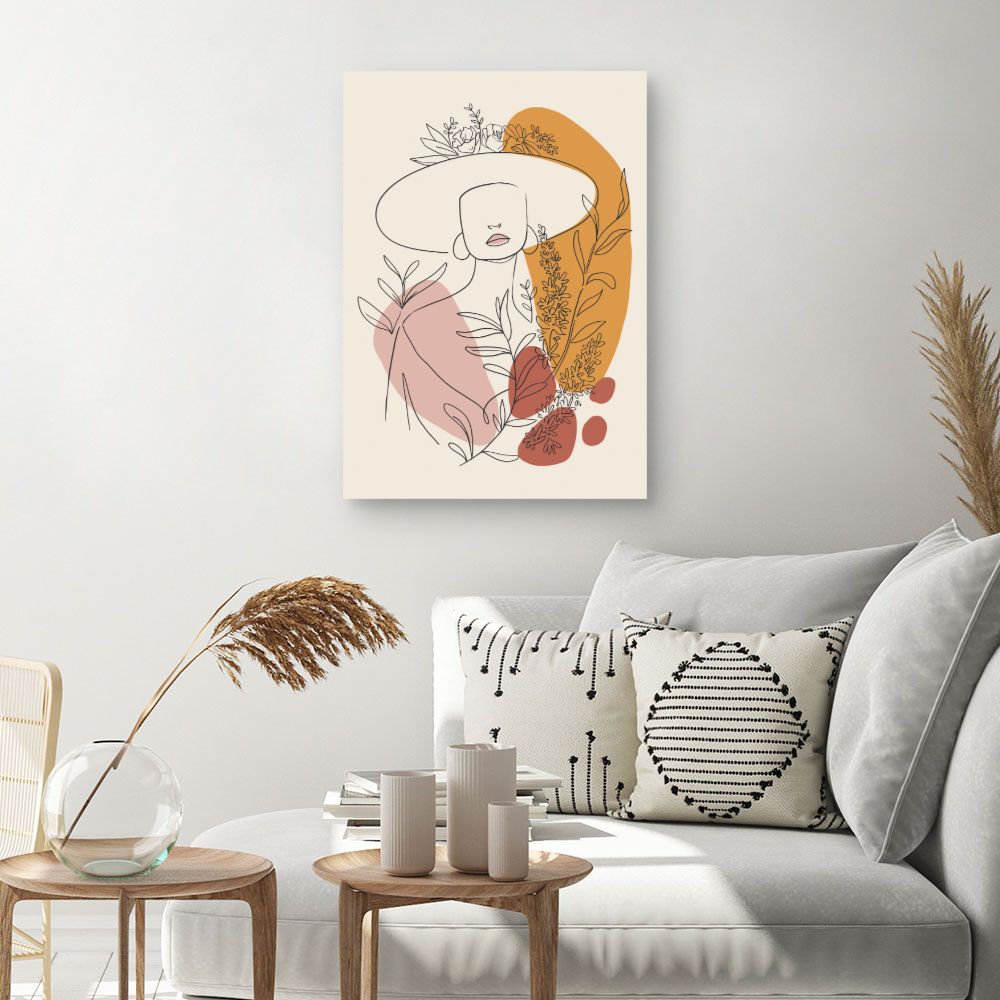 Tableau Portrait floral chic