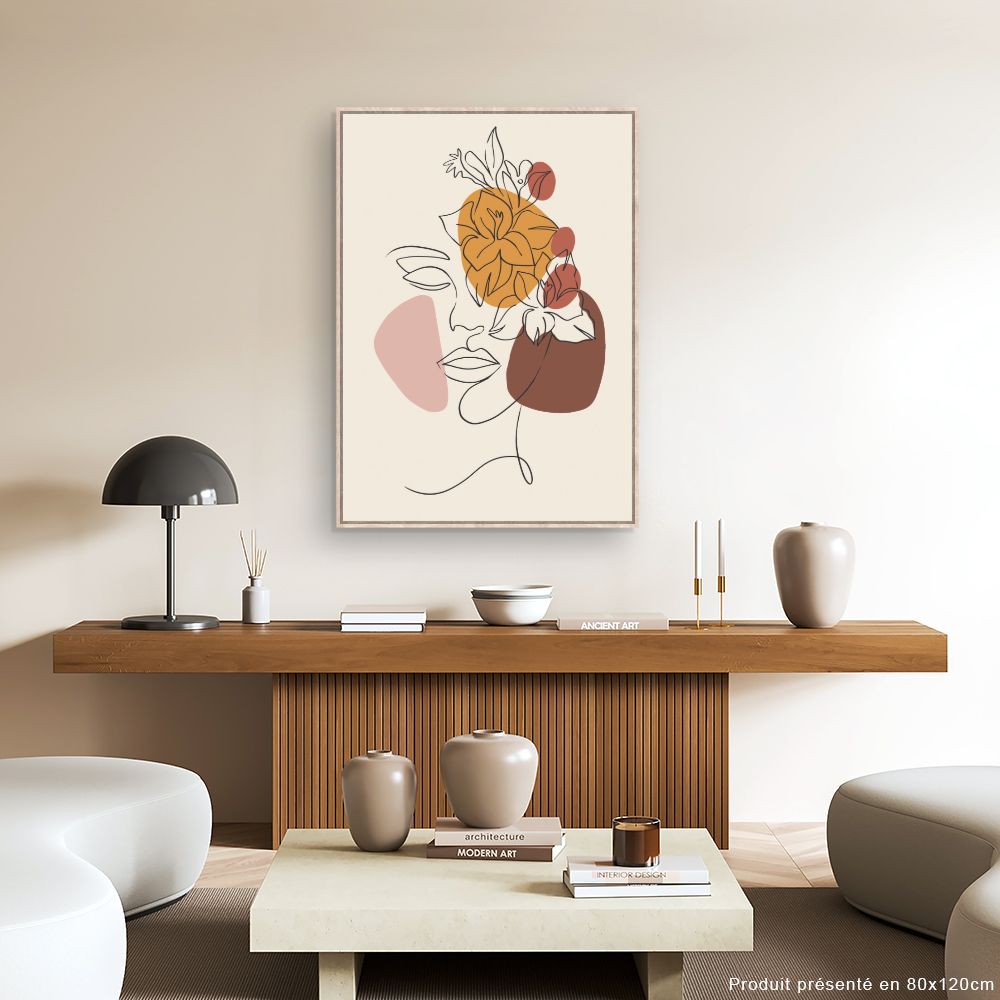 Tableau Visage floral artistique