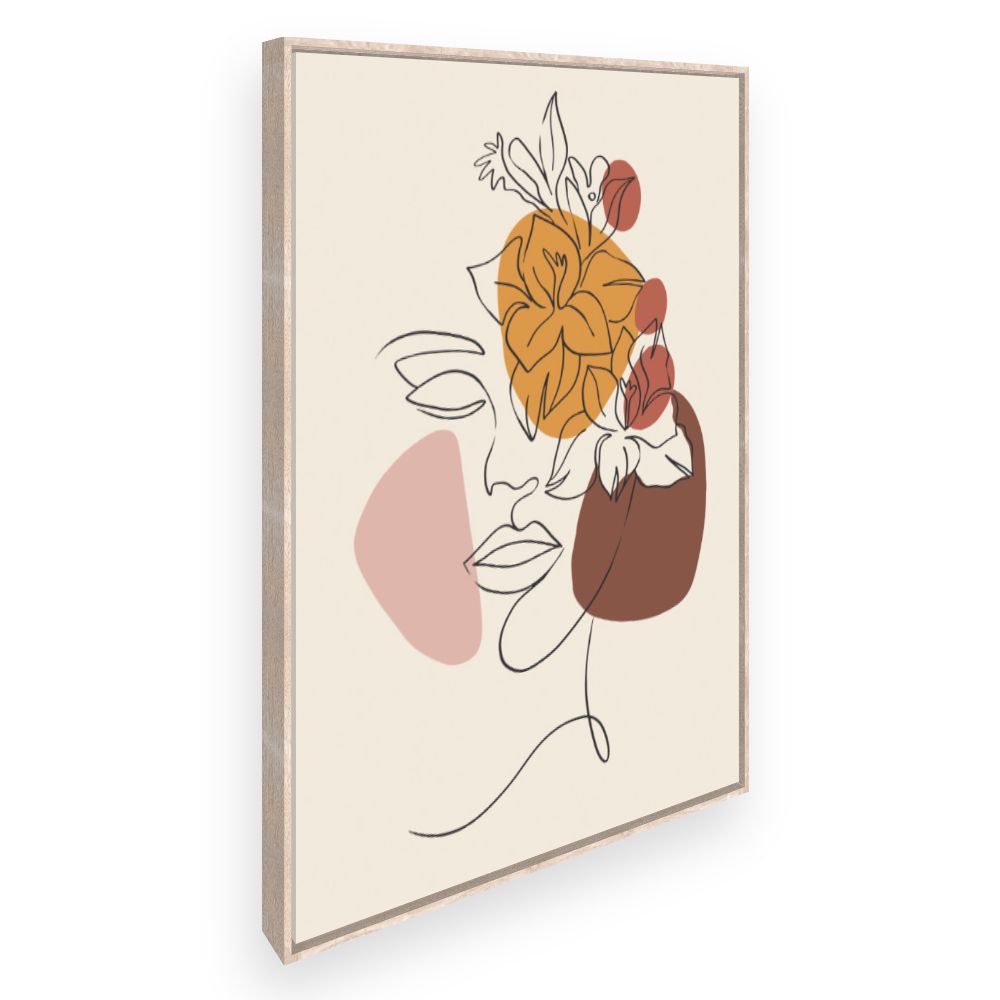 Toile Visage floral artistique
