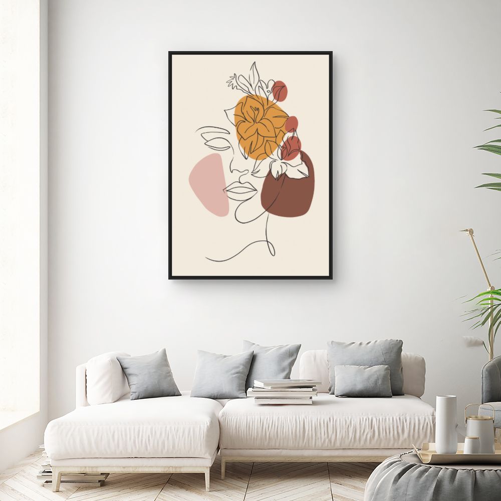 Tableau Visage floral artistique