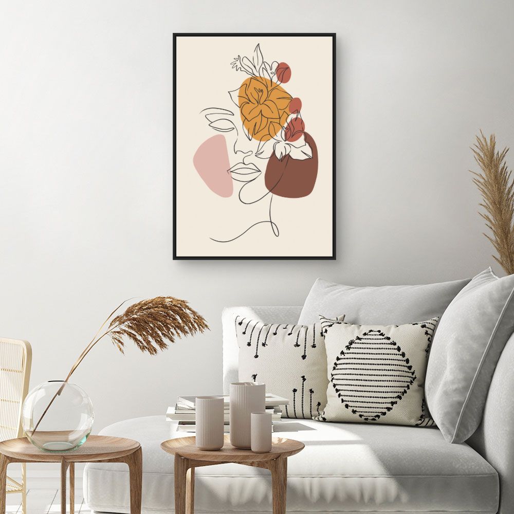 Tableau Visage floral artistique