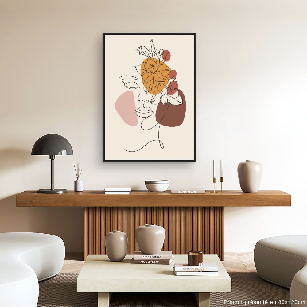 Tableau Visage floral artistique