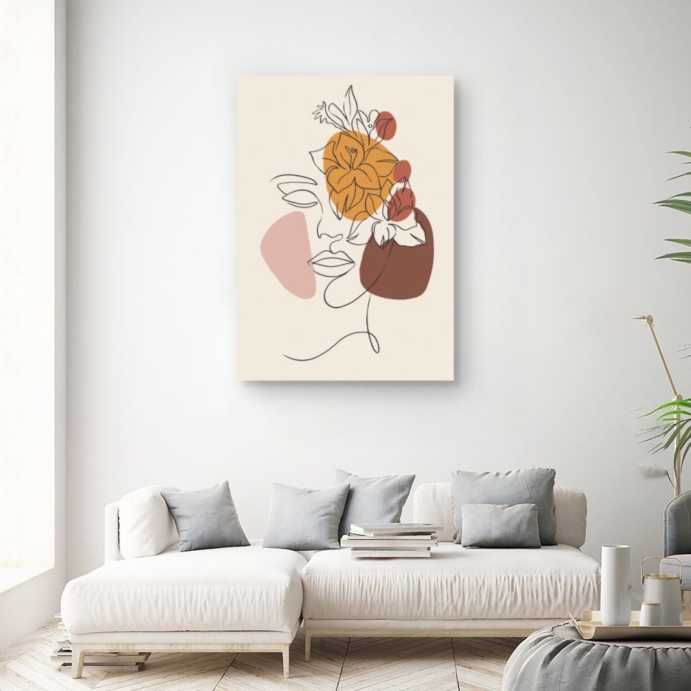 Tableau Visage floral artistique