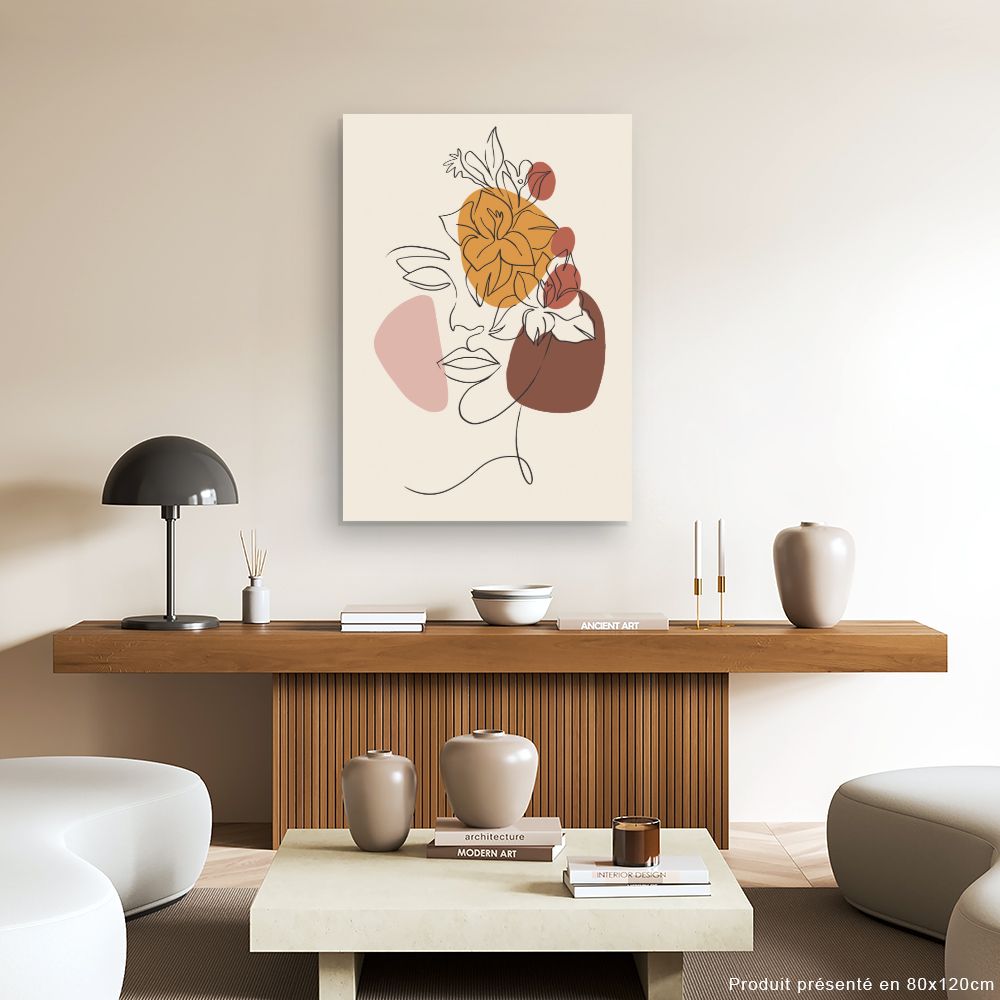 Tableau Visage floral artistique