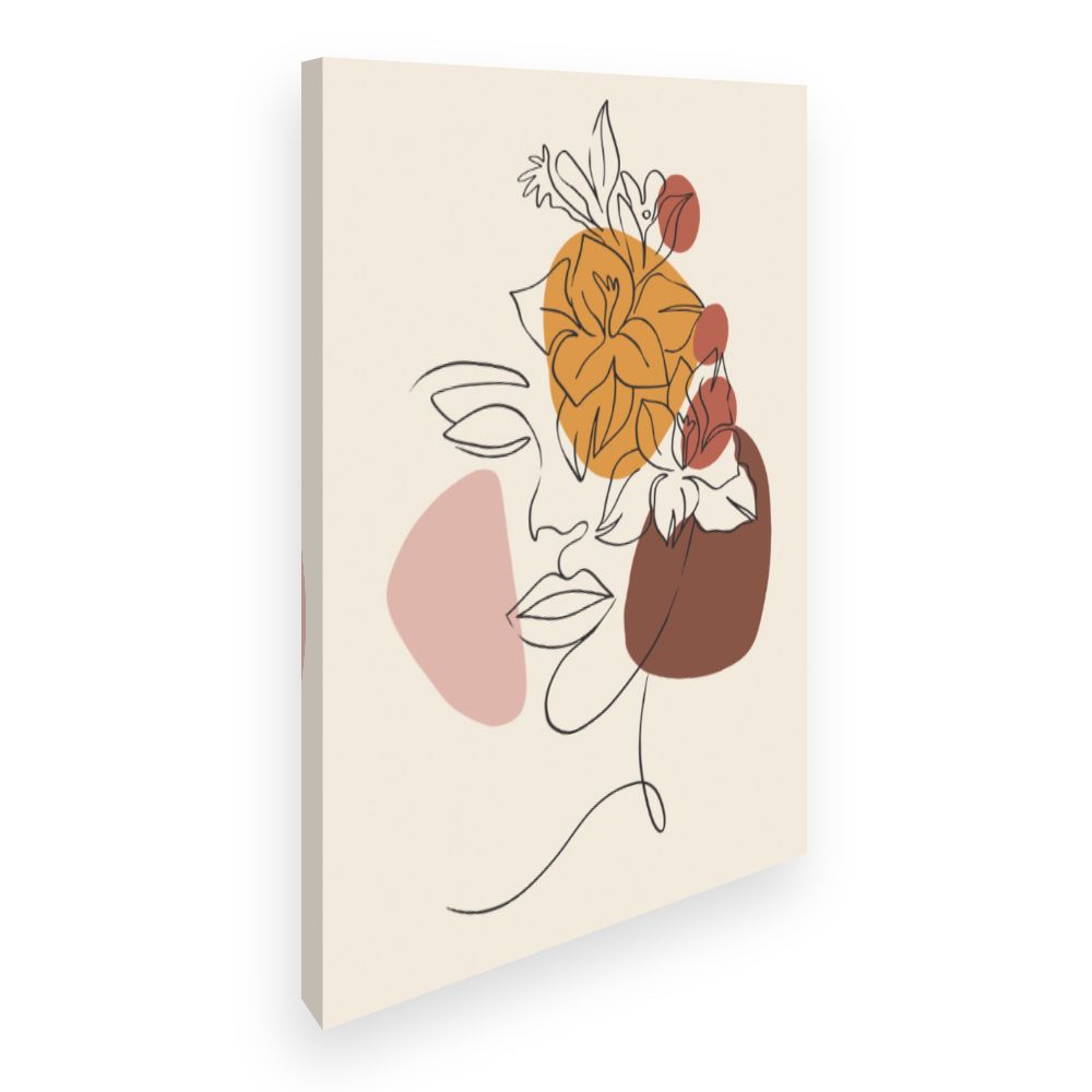 Toile Visage floral artistique