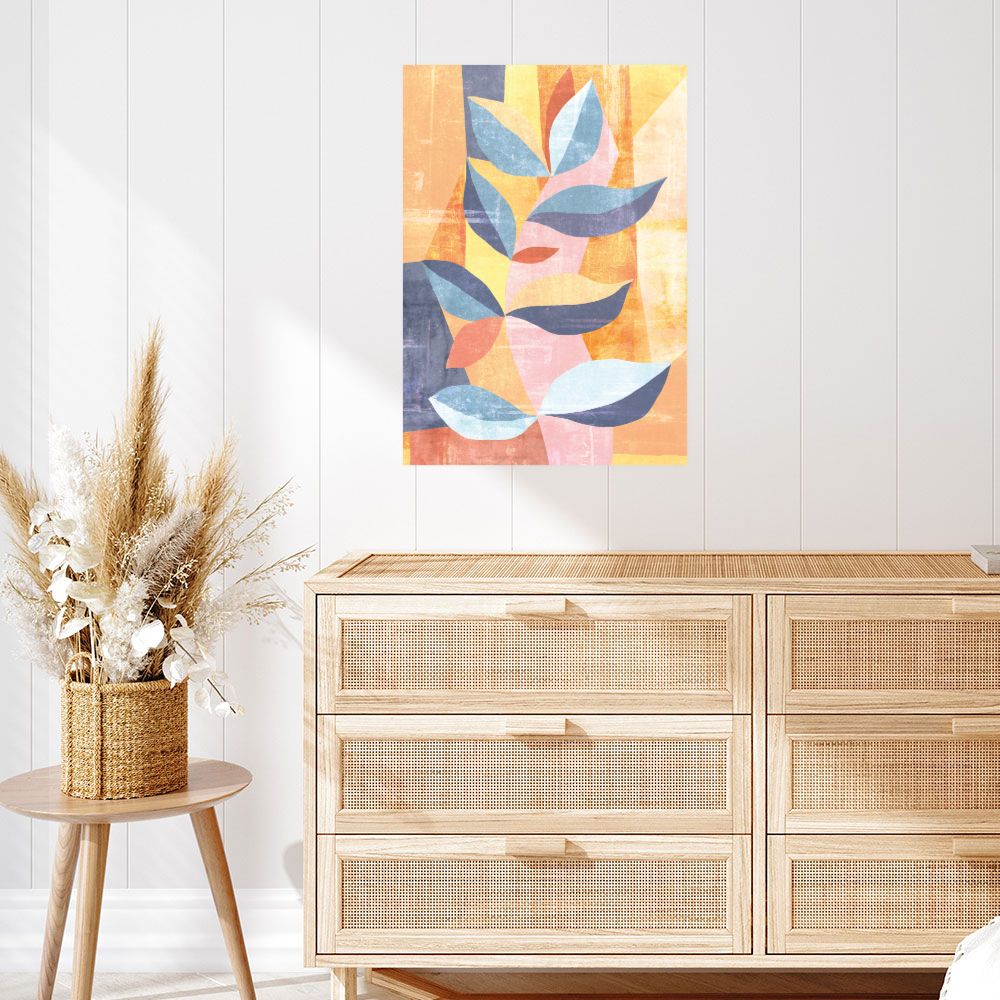 Affiche Feuilles abstraites douces