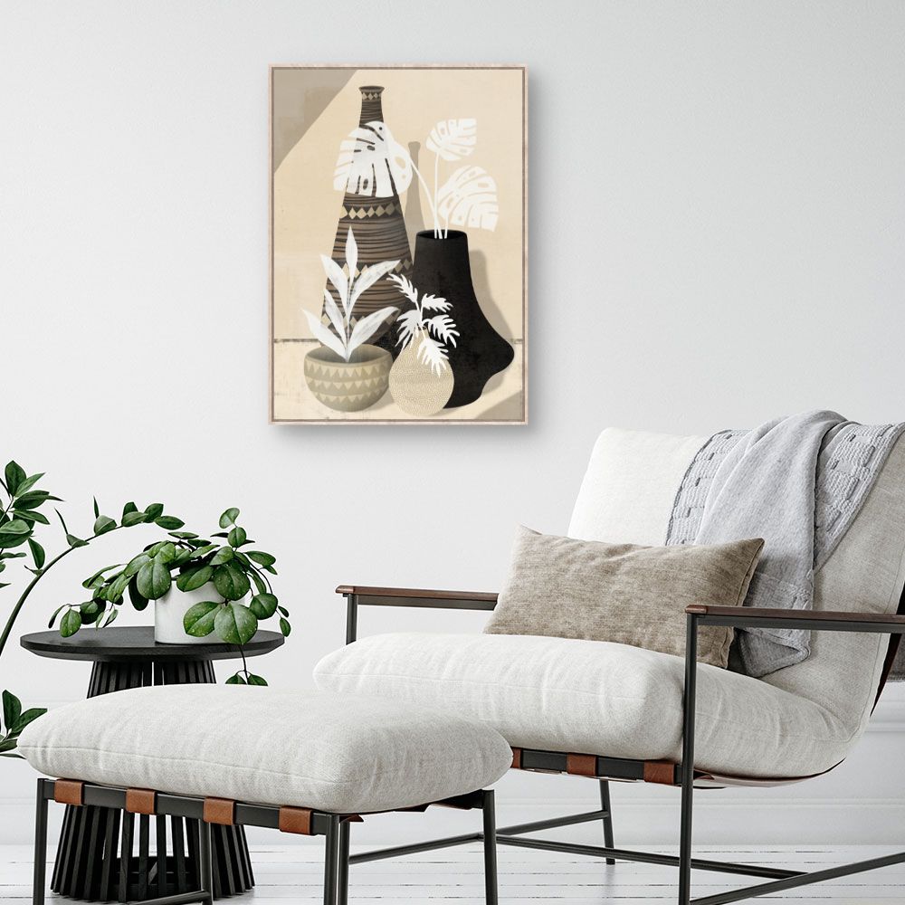 Tableau Vases et feuillages