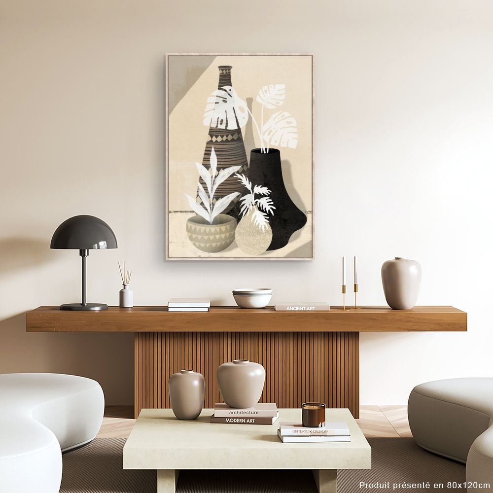 Tableau Vases et feuillages