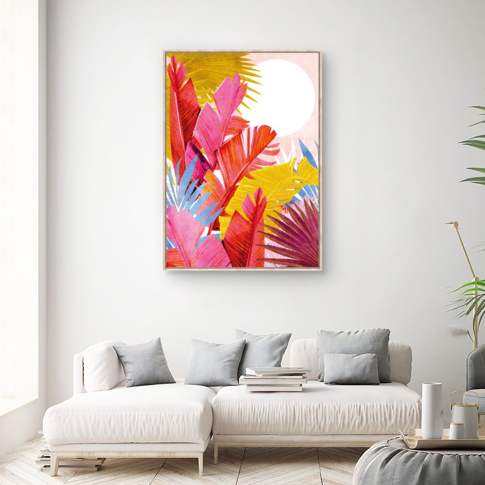 Tableau Feuilles tropicales vives