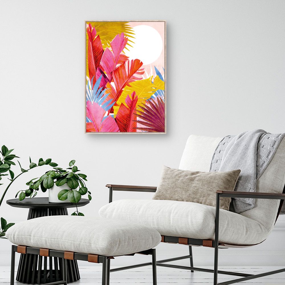 Tableau Feuilles tropicales vives