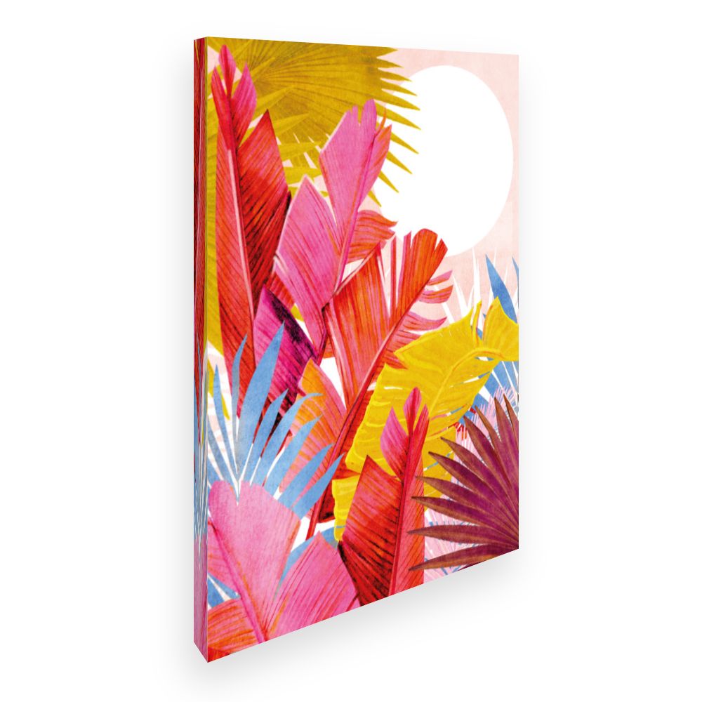 Toile Feuilles tropicales vives