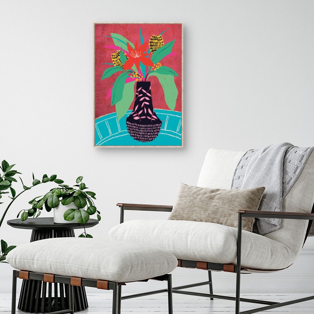 Tableau Bouquet tropical vibrant