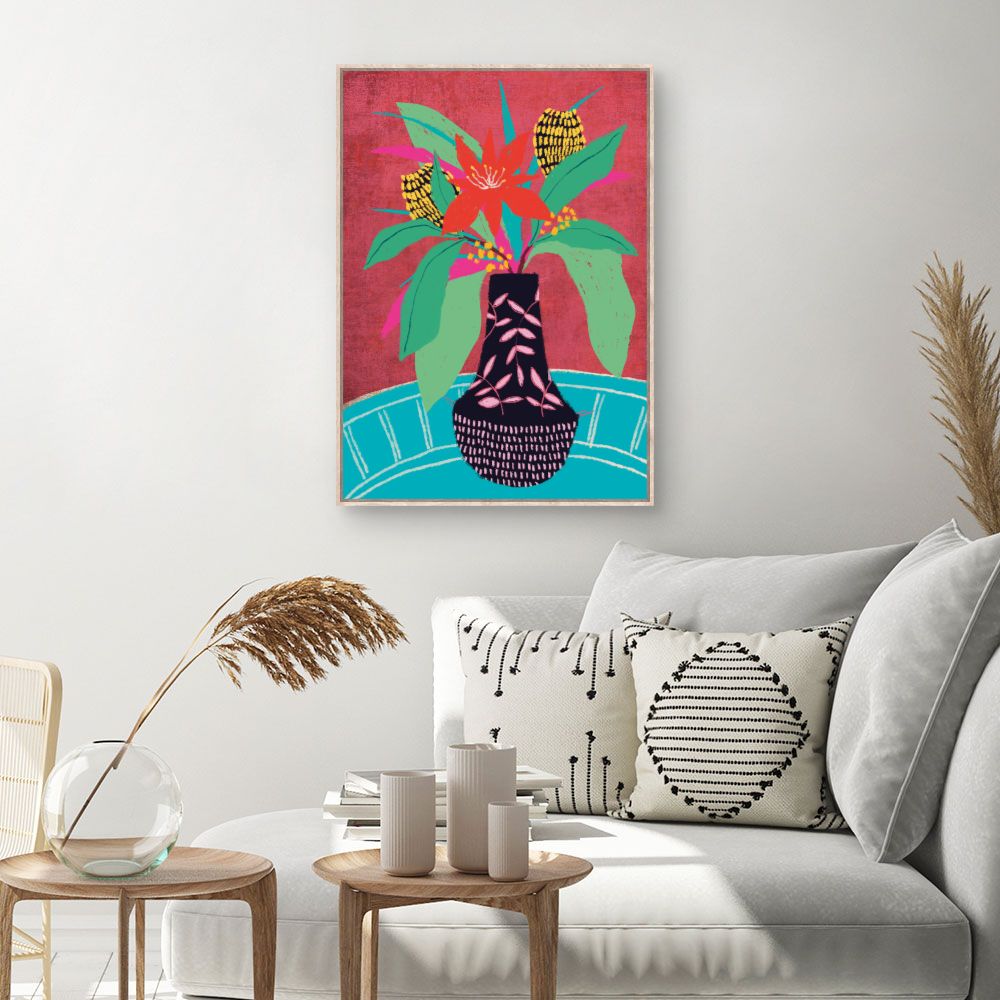 Tableau Bouquet tropical vibrant