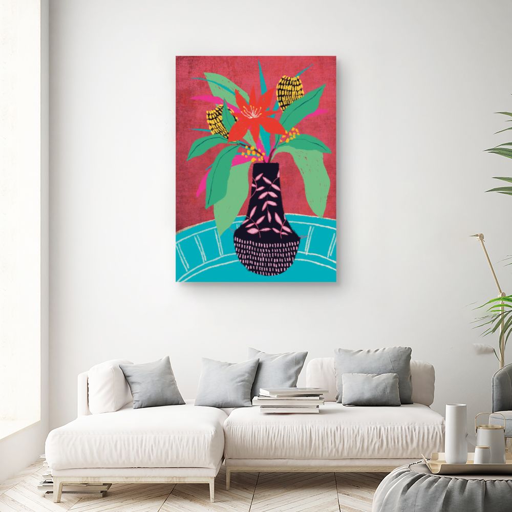 Tableau Bouquet tropical vibrant