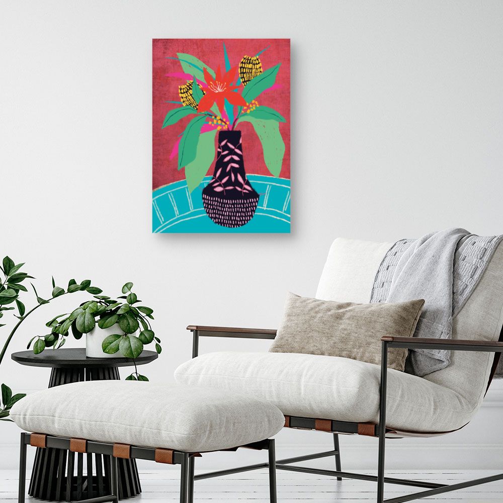 Tableau Bouquet tropical vibrant