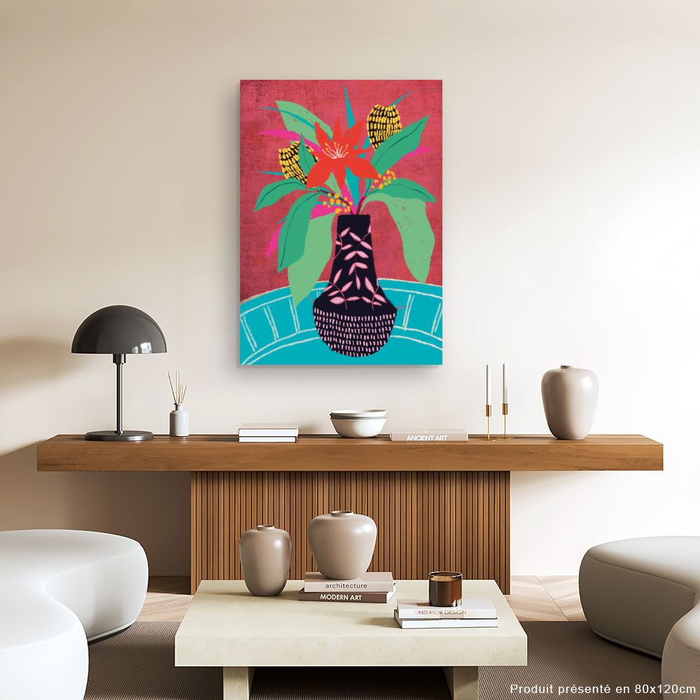 Tableau Bouquet tropical vibrant