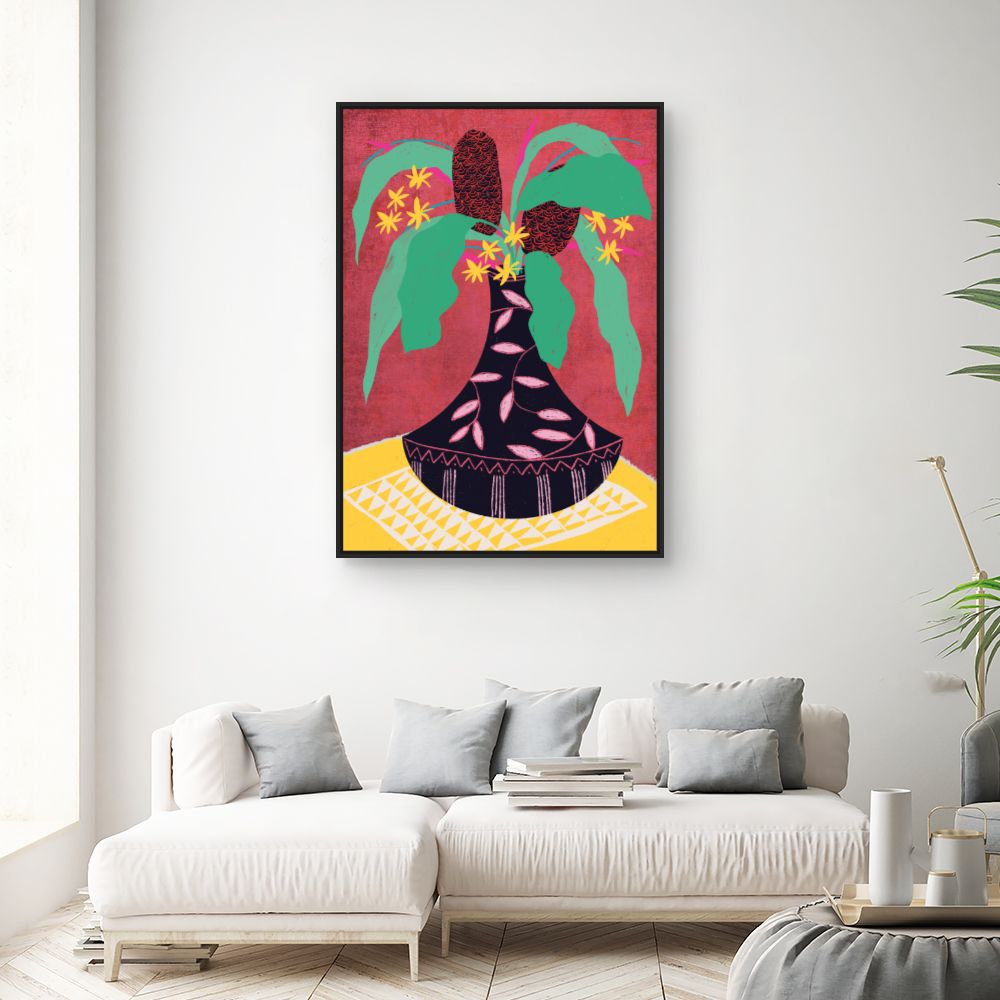 Tableau Vase exotique vibrant