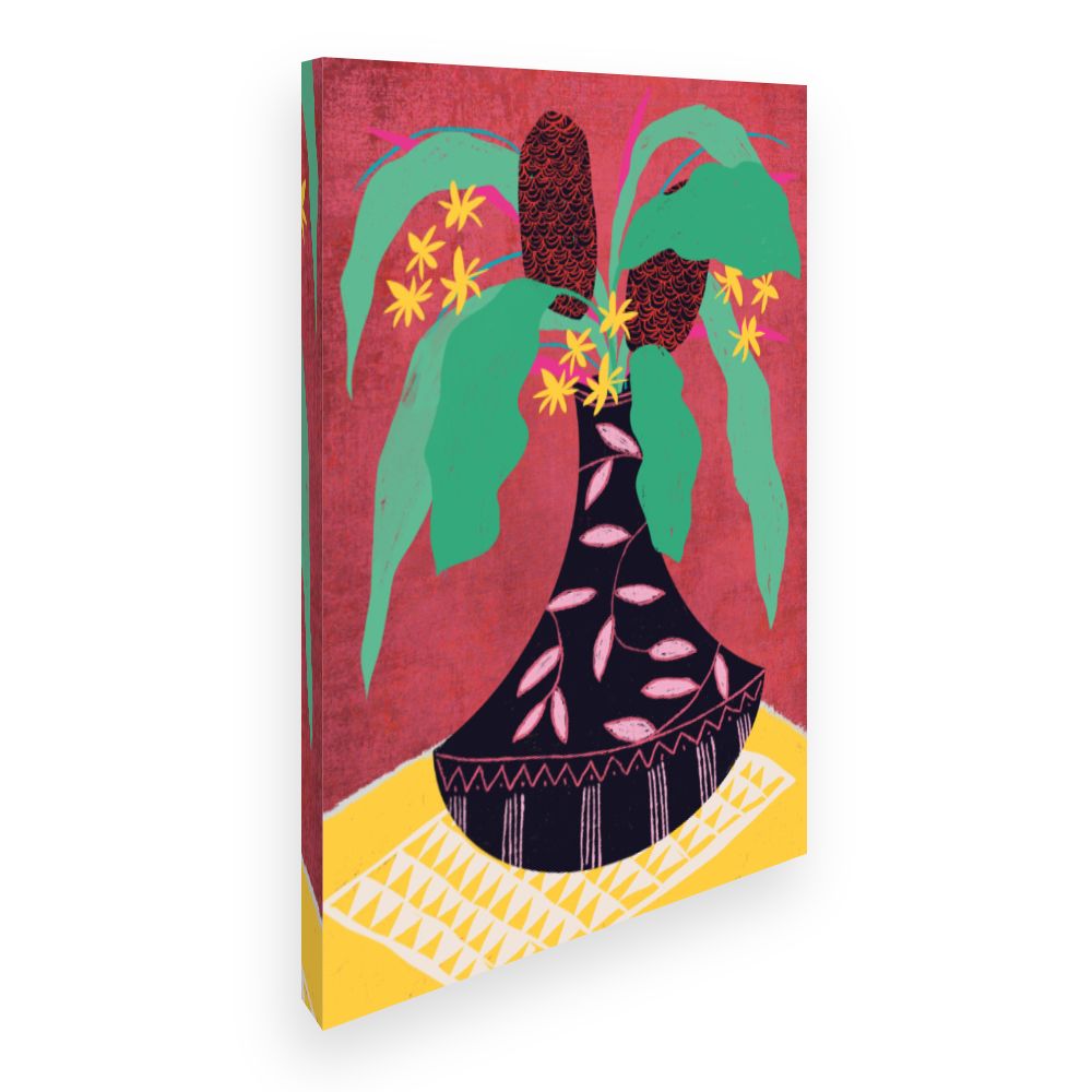 Toile Vase exotique vibrant