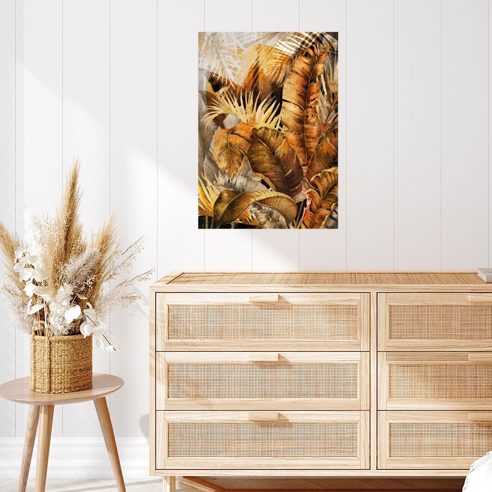 Affiche Feuilles exotiques dorées