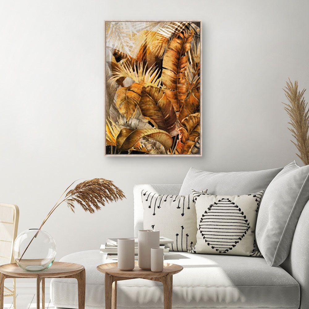 Tableau Feuillage tropical doré