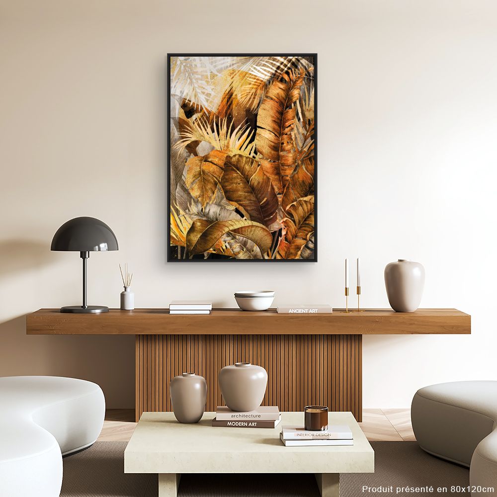 Tableau Feuillage tropical doré