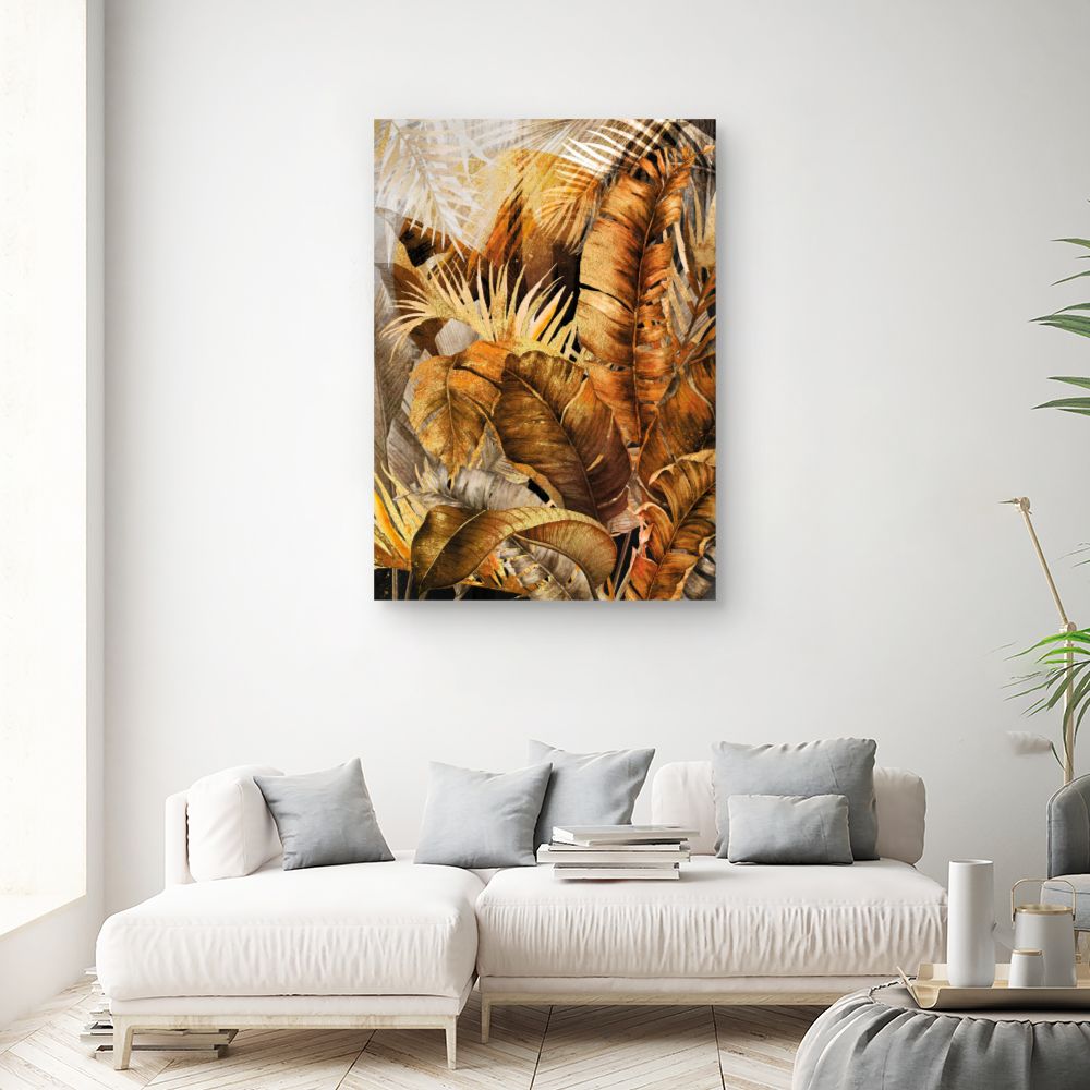 Tableau Feuillage tropical doré