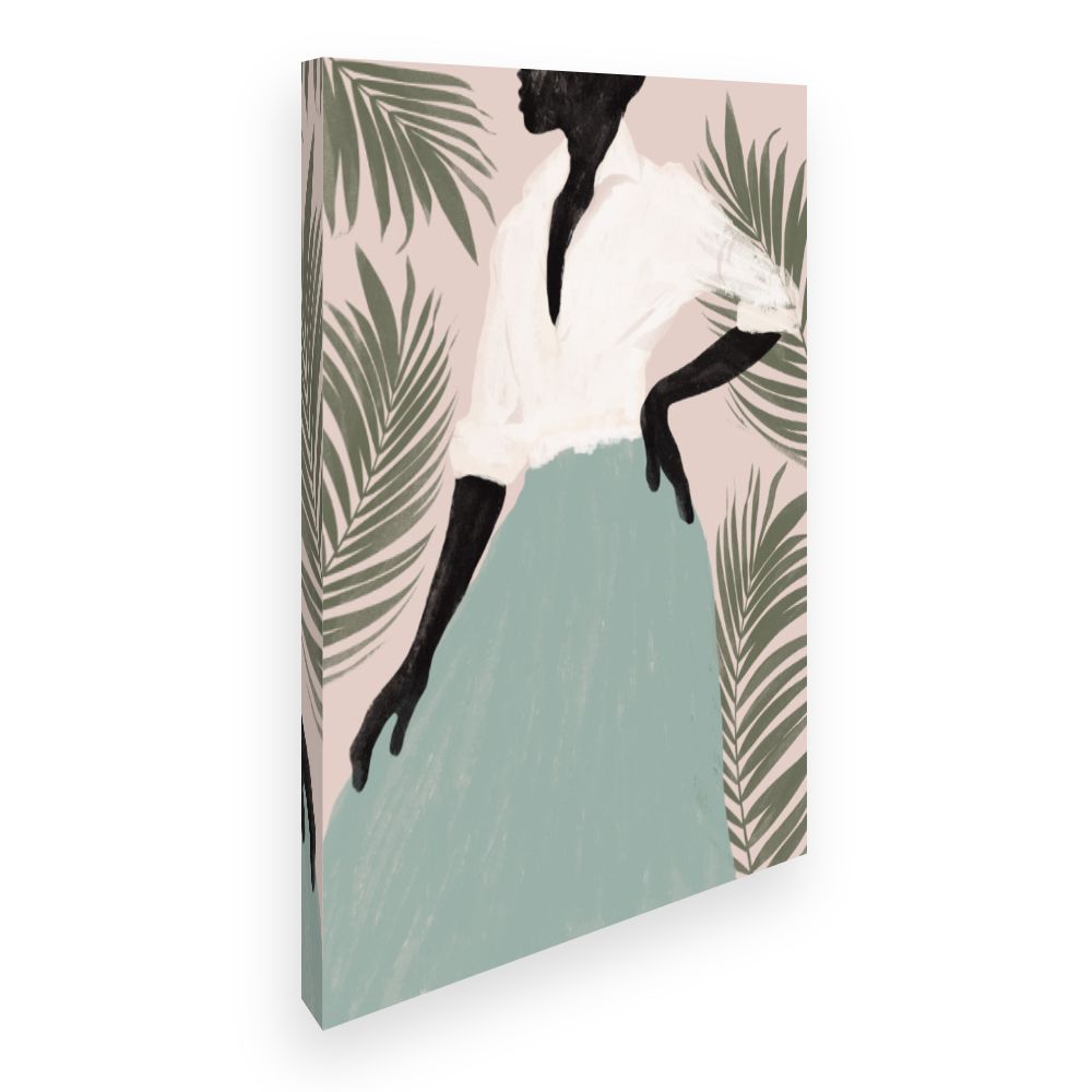 Toile Silhouette élégante tropicale