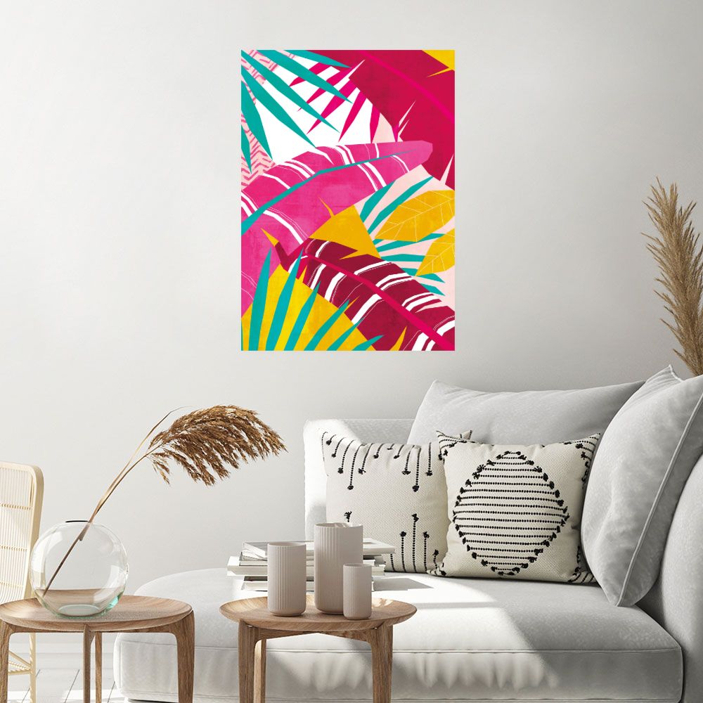 Affiche Feuilles tropicales vibrantes