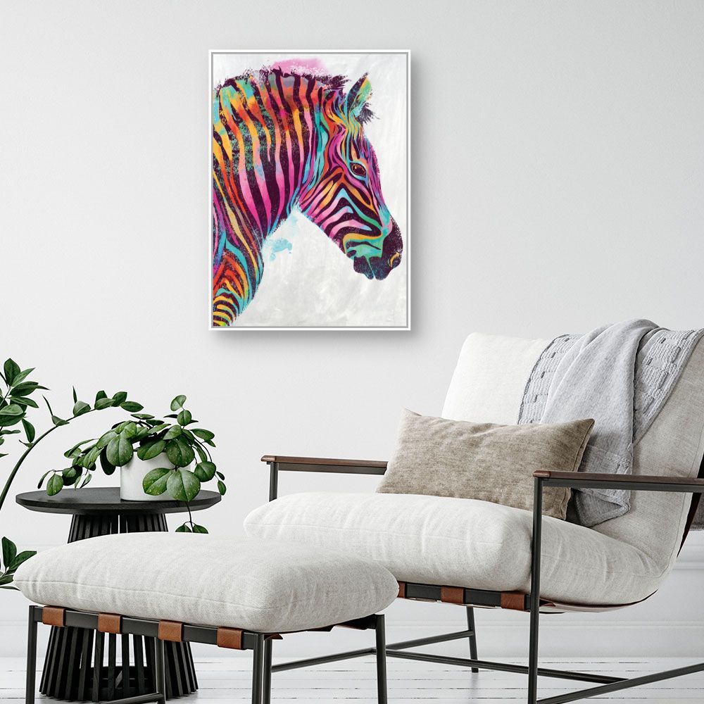 Toile Zèbre vibrant