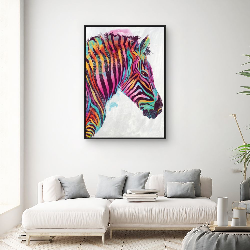 Toile Zèbre vibrant