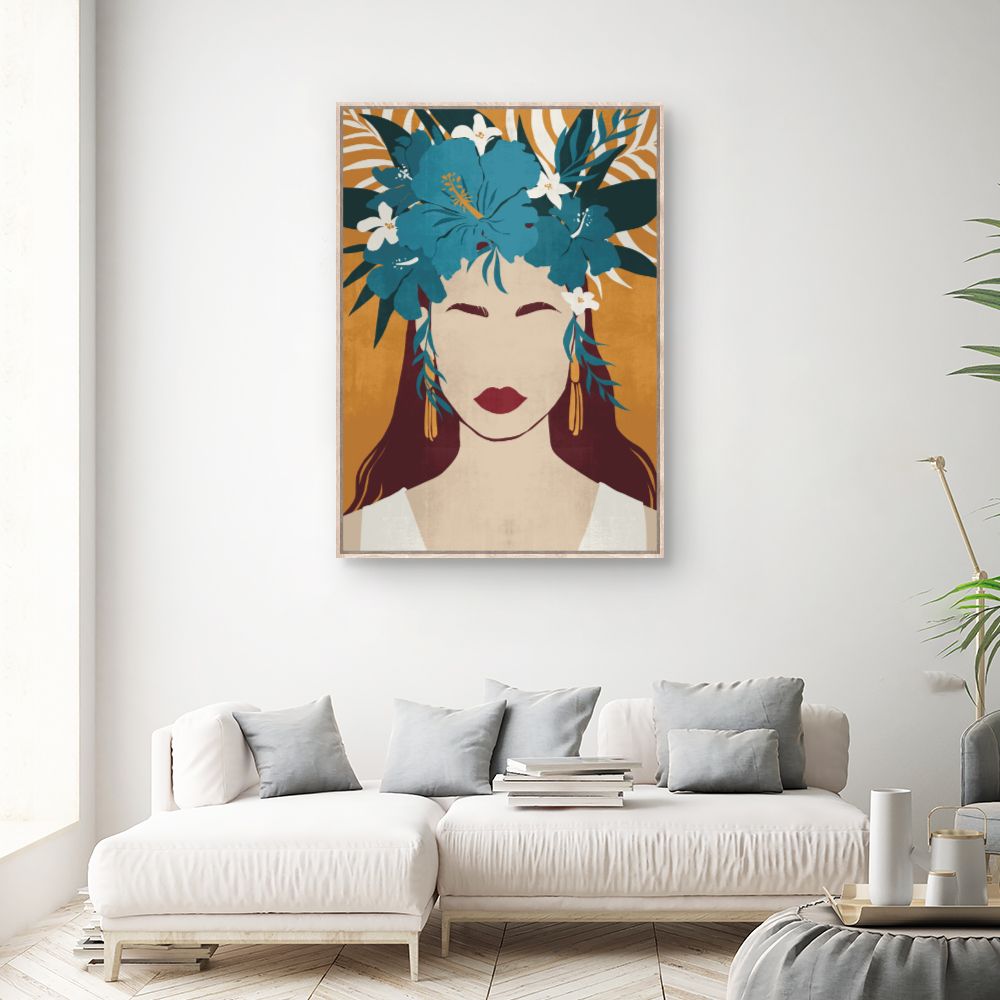 Tableau Visage floral élégant