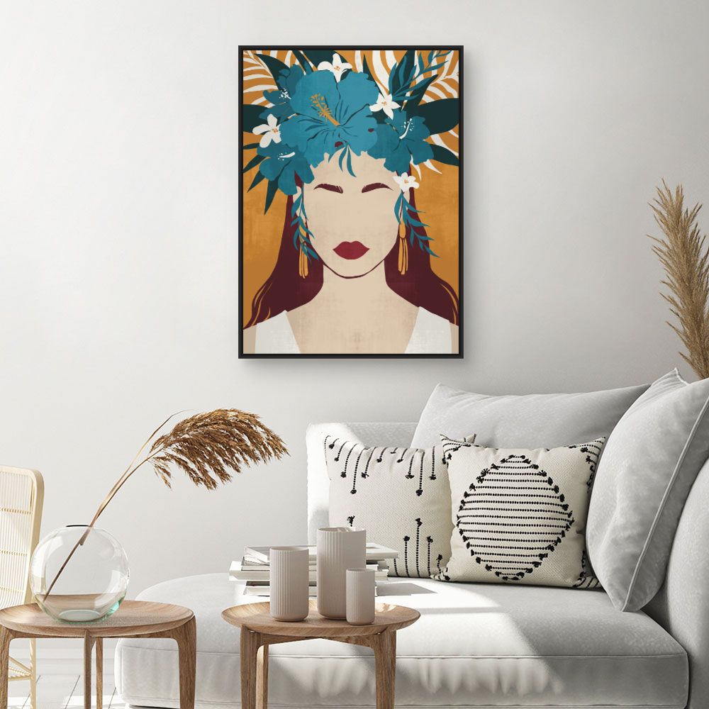 Tableau Visage floral élégant