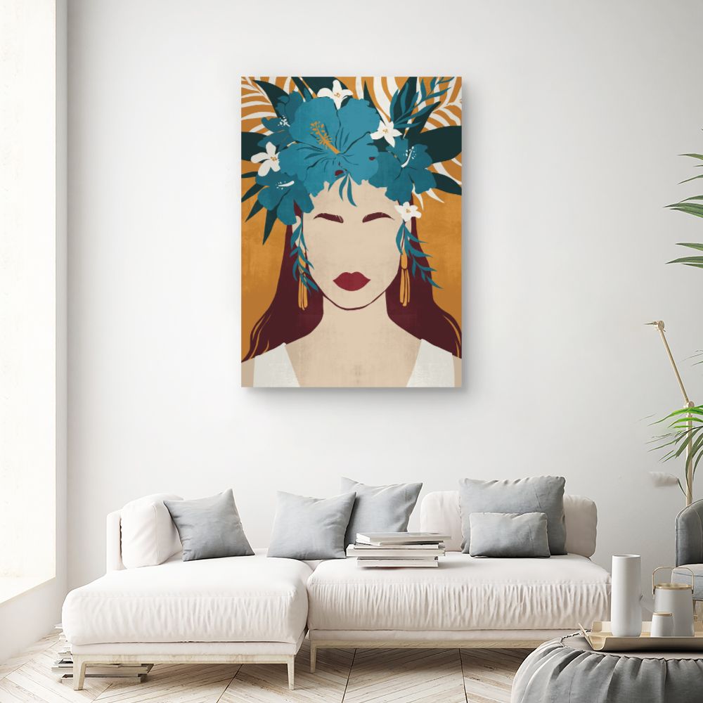 Tableau Visage floral élégant