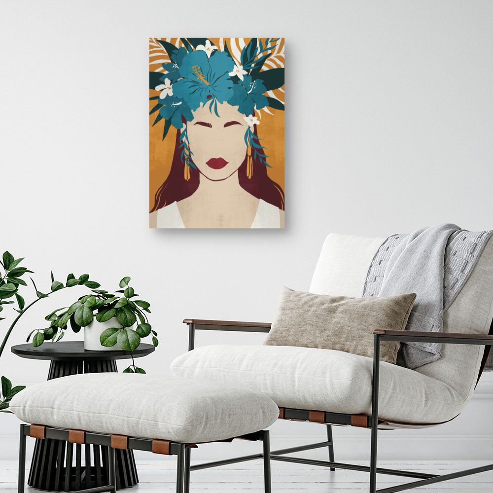 Tableau Visage floral élégant