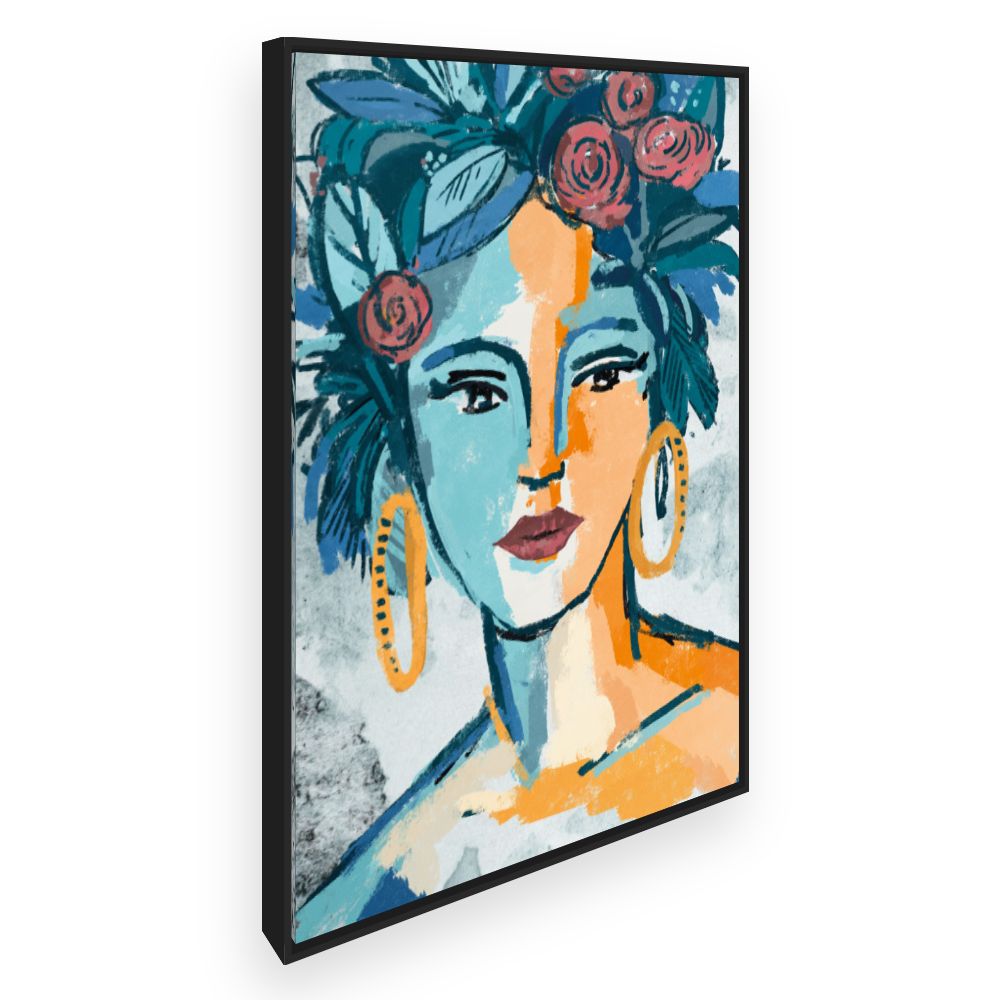Toile Portrait bohème vibrant