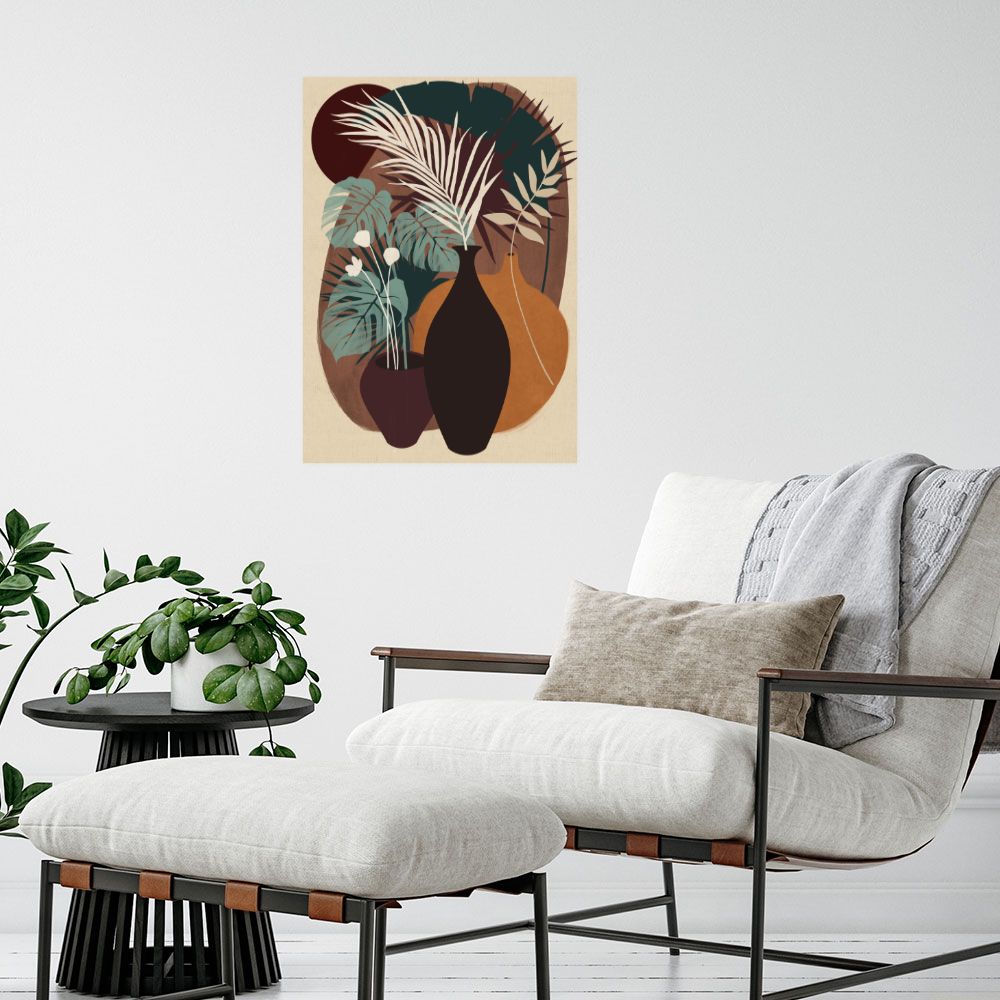 Affiche Vases et feuillages