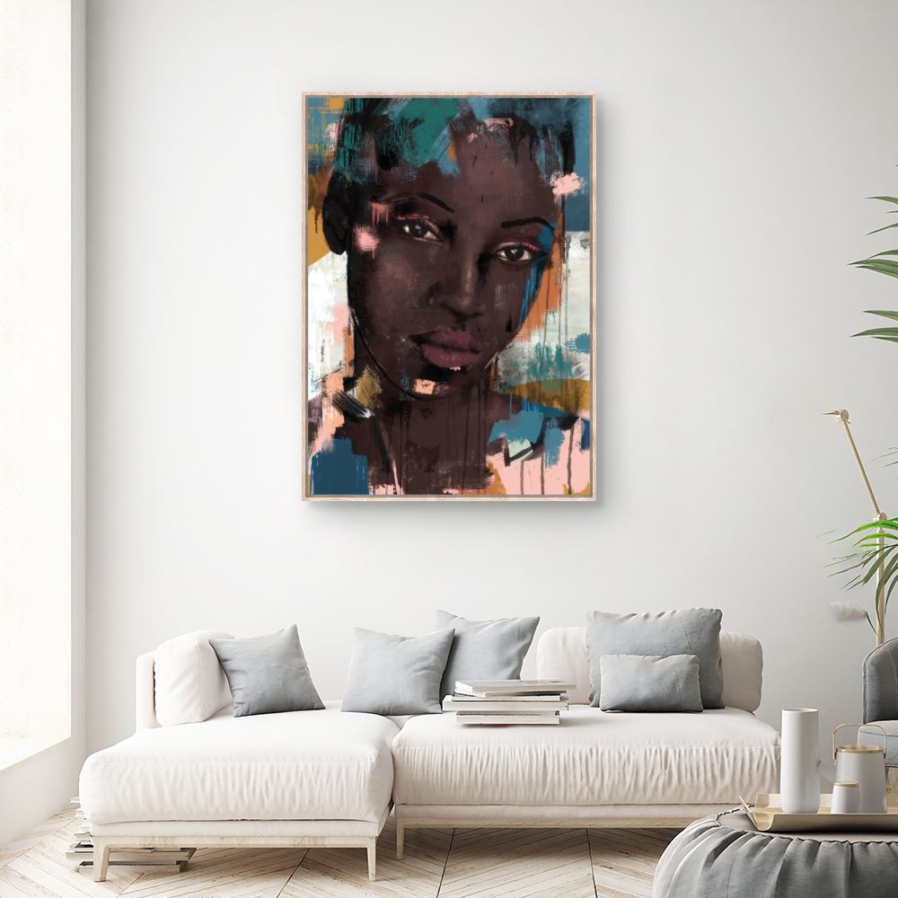 Tableau Portrait abstrait vibrant