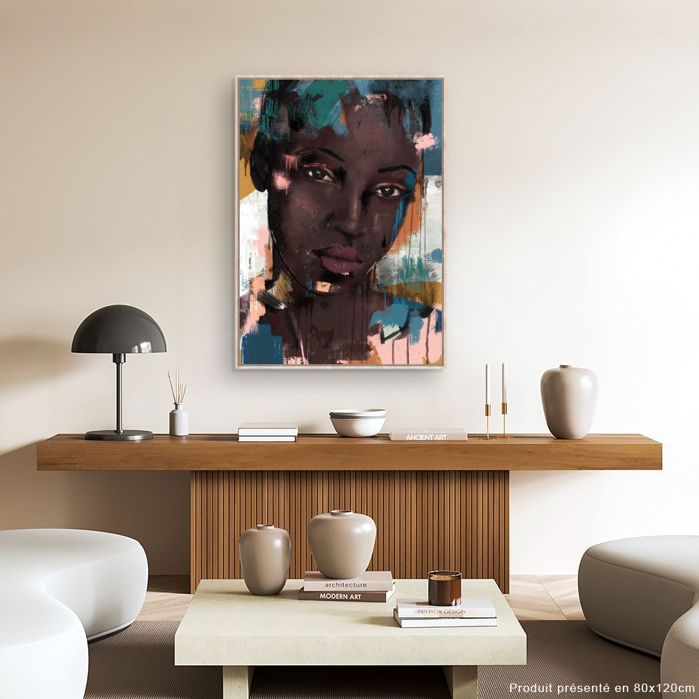 Tableau Portrait abstrait vibrant
