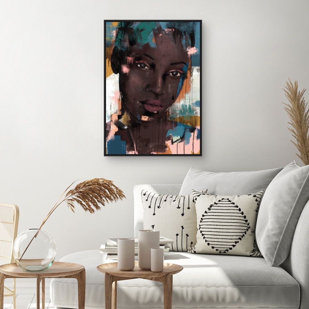 Tableau Portrait abstrait vibrant