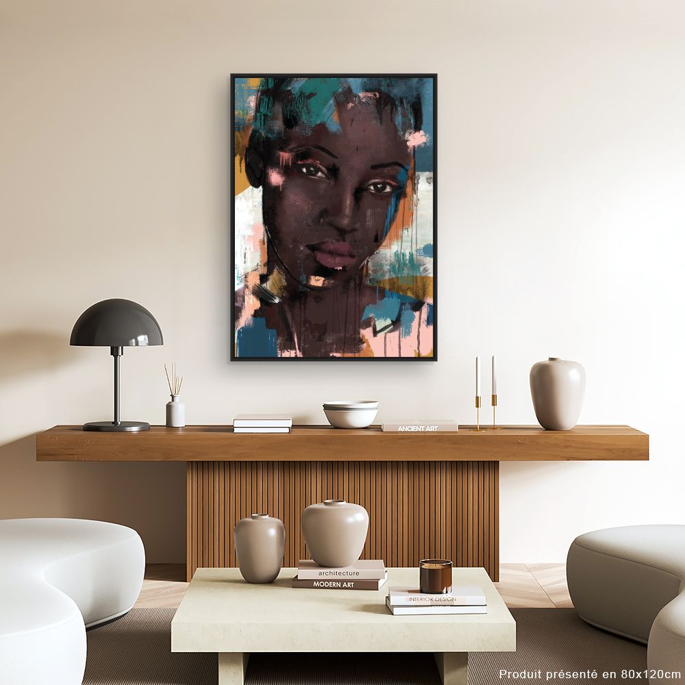 Tableau Portrait abstrait vibrant
