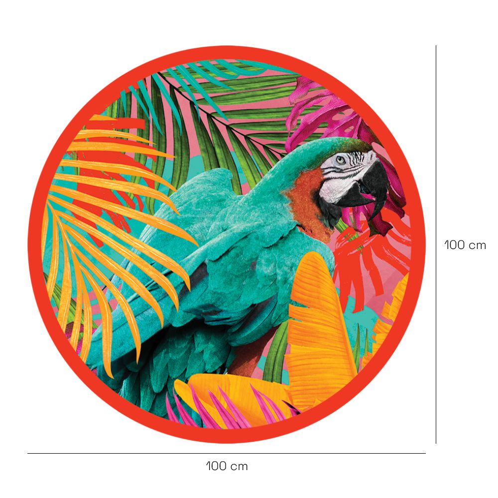 Papier peint rond "Éclat tropical vibrant"